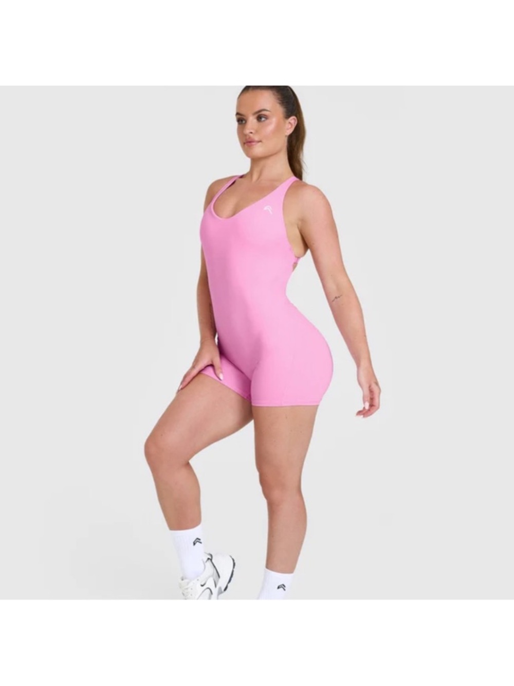 Oner Active Unified Scoop Backless Pink Fitted Active Romper